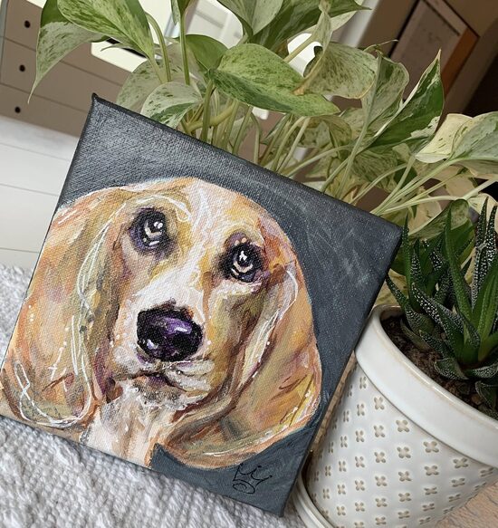 Realsitic Pet Portrait Custom Handpainted 6x6 
